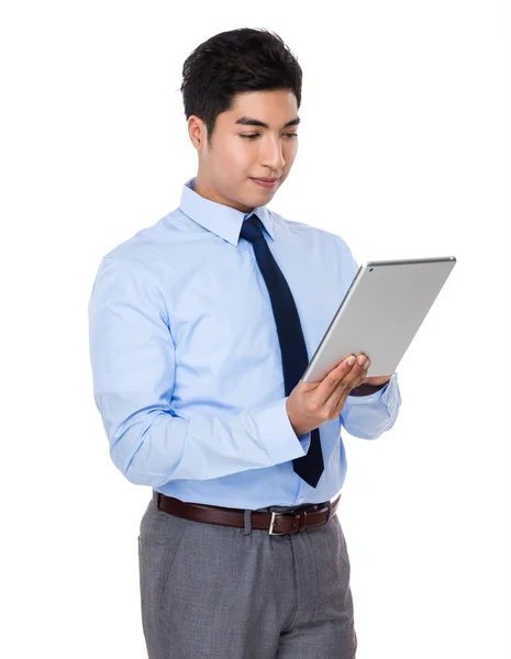 Asiatische schöne Geschäftsmann in blauem Hemd — Stockfoto