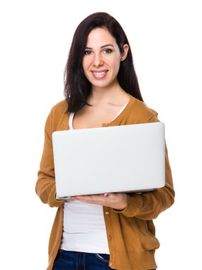 kahverengi hırka beyaz genç kadın