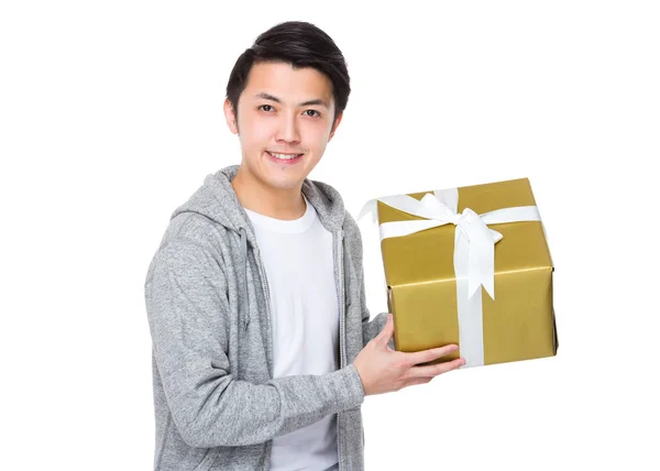 Asian handsome man in grey hoodie — Stock Photo, Image