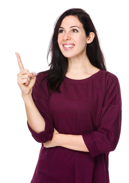 Caucasian young woman in red sweater — Stock Photo, Image