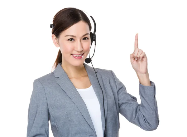 Customer services operator with headset — Stock Photo, Image