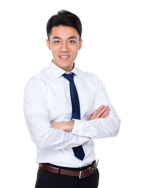 Asiático bonito homem de negócios em camisa branca — Fotografia de Stock