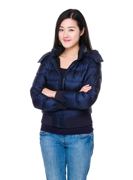 Asian young woman in winter jacket — Stock Photo, Image