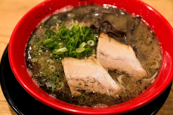 Ramen with black garlic oil — Stock Photo, Image