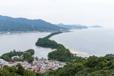 Japan 30 September 2016: Scenic view of Amanohashidate sandbar in Japan landscape