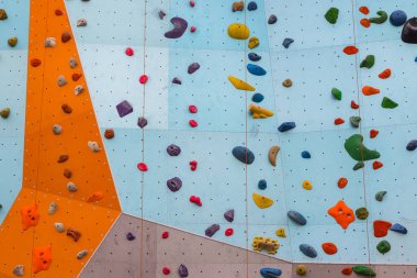 Colorful climbing wall without people 