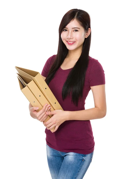 Asiática joven mujer en rojo camiseta —  Fotos de Stock