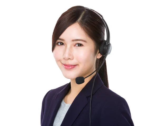 Representante de servicios al cliente con auriculares — Foto de Stock
