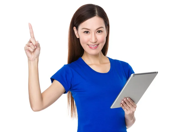 Asian young woman in blue t-shirt — Stock Photo, Image