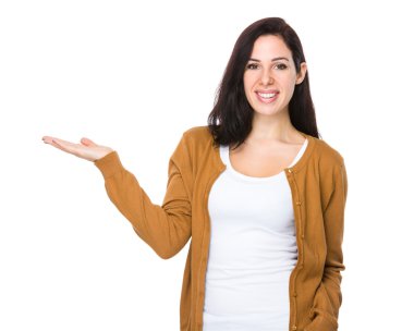 kahverengi hırka beyaz genç kadın