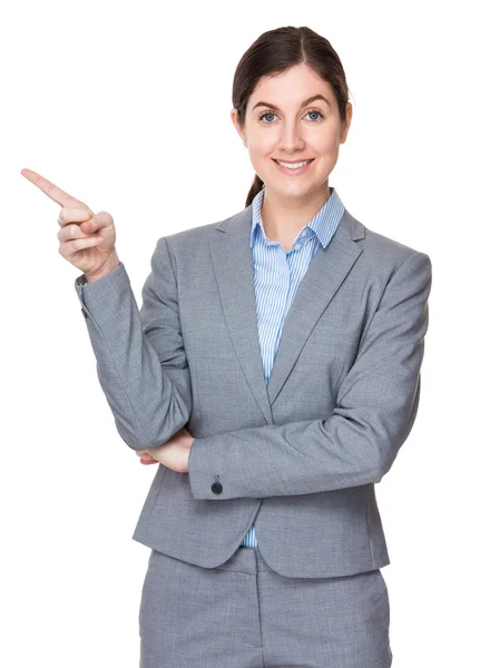 Young caucasian businesswoman in business suit — Stock Photo, Image