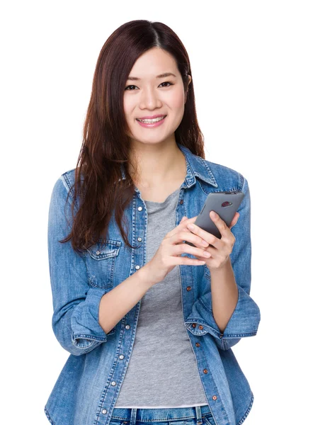 Asiática joven mujer en jean camisa —  Fotos de Stock