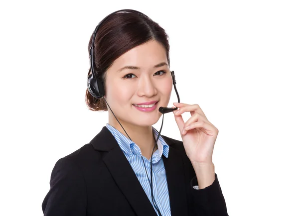 Representante de servicios al cliente con auriculares — Foto de Stock