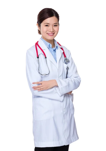 Asiatico donna medico in bianco cappotto — Foto Stock