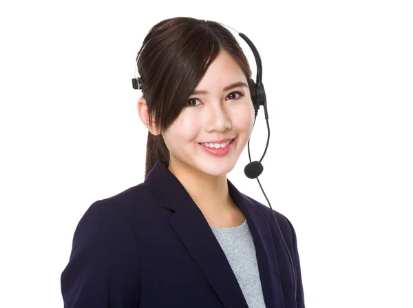 Representante de servicios al cliente con auriculares —  Fotos de Stock