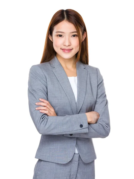 Jeune femme d'affaires asiatique en costume d'affaires — Photo