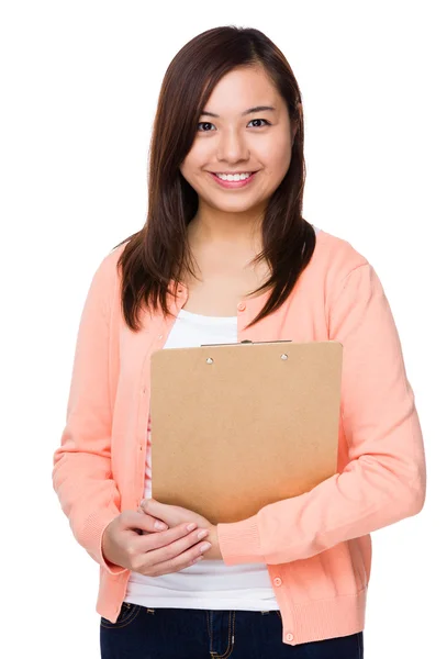 Asian young woman in pink cardigan — Stock Photo, Image