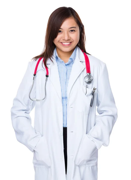 Asian female doctor in white coat — Stock Photo, Image