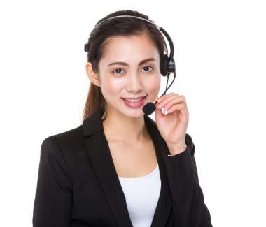 Müşteri hizmetleri temsilcisi ile kulaklık