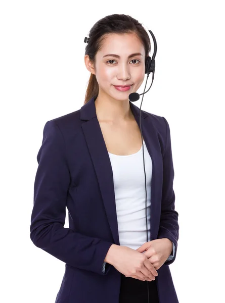 Customer services representative with headset — Stock Photo, Image