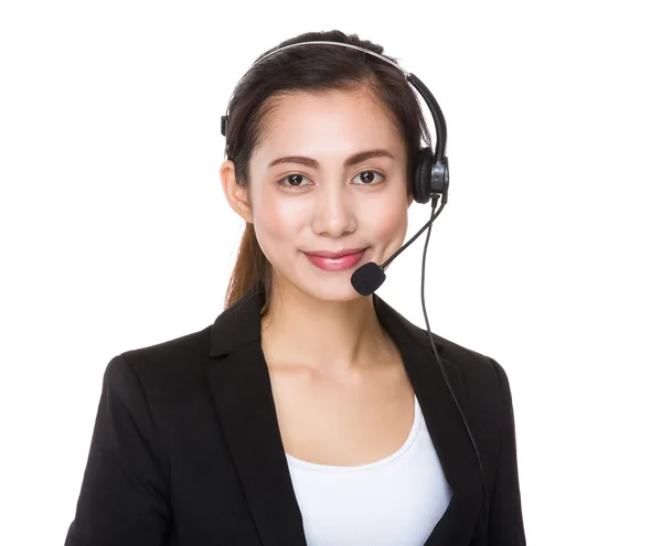 Representante de servicios al cliente con auriculares —  Fotos de Stock