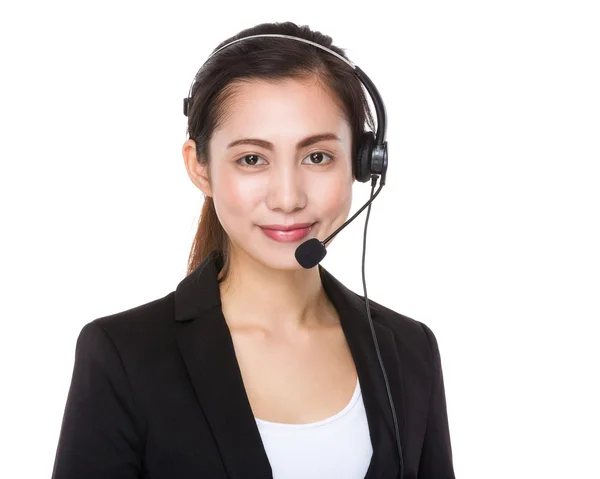 Customer services representative with headset — Stock Photo, Image
