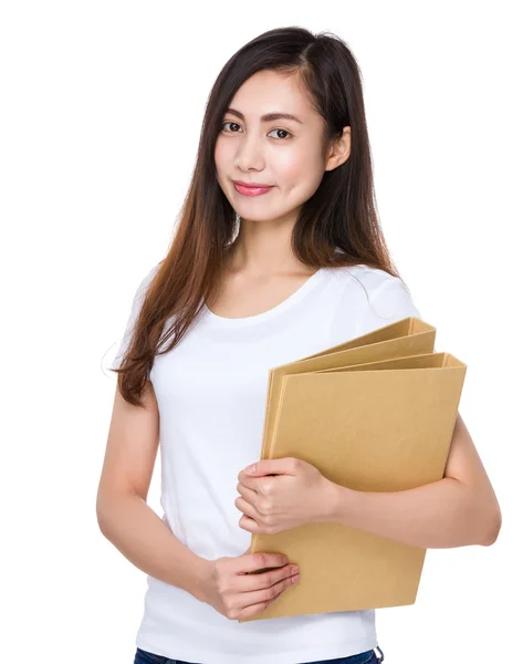 Asiatico giovane donna in bianco t-shirt — Foto Stock