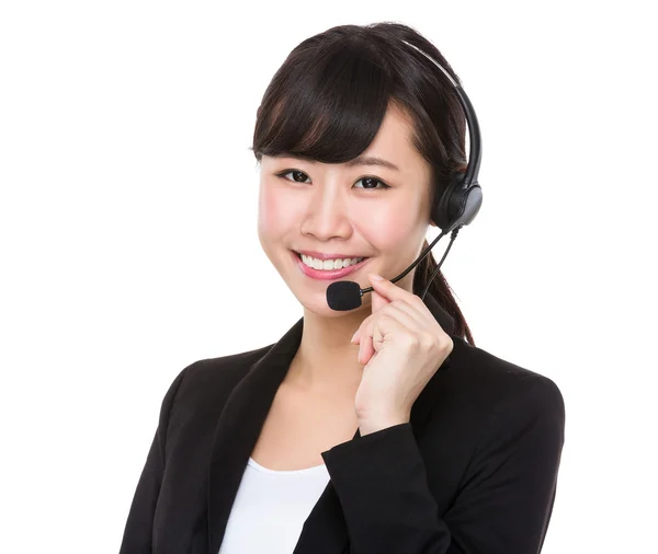 Operador de servicio al cliente con auriculares — Foto de Stock