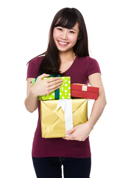 Asian young woman in red t-shirt — Stock Photo, Image