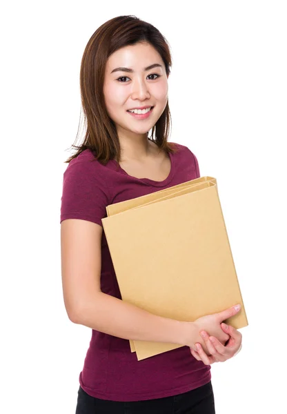 Asian young woman in red t-shirt — Stock Photo, Image