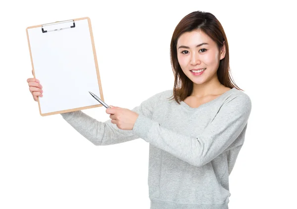 Asian young woman in grey sweater — Stock Photo, Image