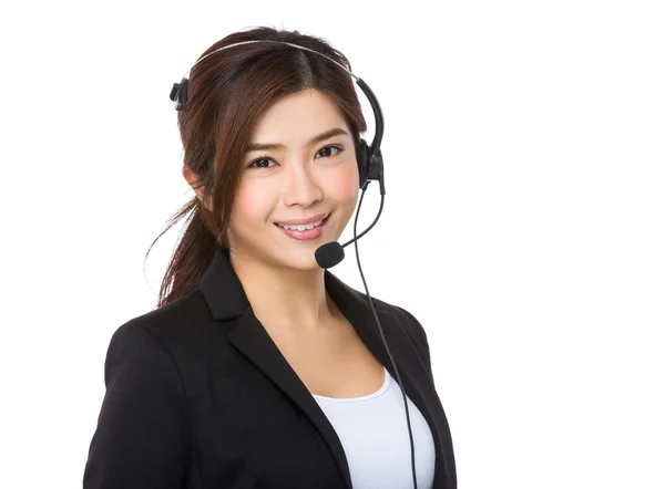 Customer services representative with headset — Stock Photo, Image