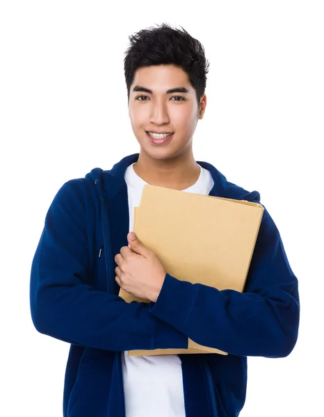 Asian young man in blue sweater — Stock Photo, Image