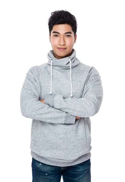 グレーのセーターにアジアの若い男 — ストック写真