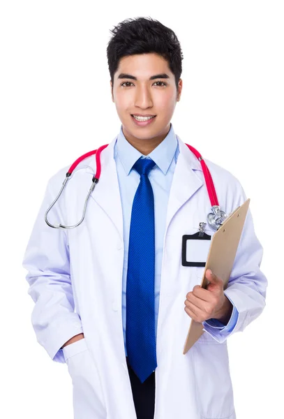 Asian male doctor in white coat — Stock Photo, Image