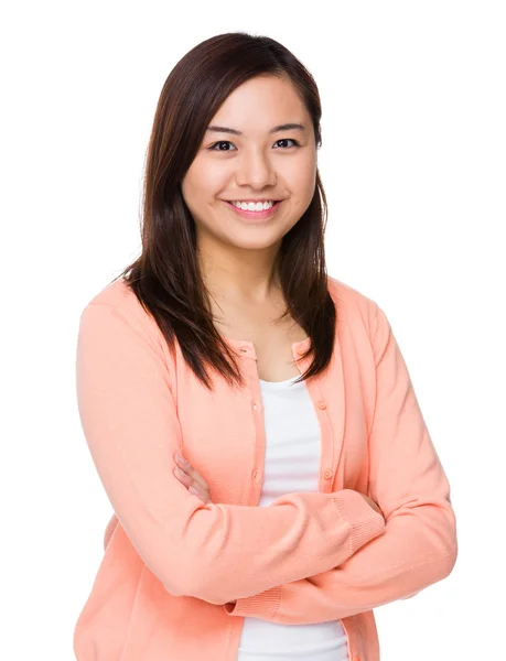 Asian young woman with arms crossed — Stock Photo, Image