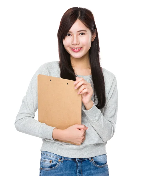 Asian young woman in grey sweater — Stock Photo, Image