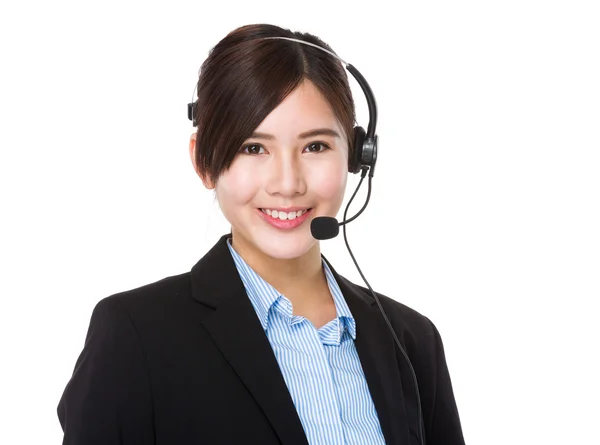 Customer services representative with headset — Stock Photo, Image