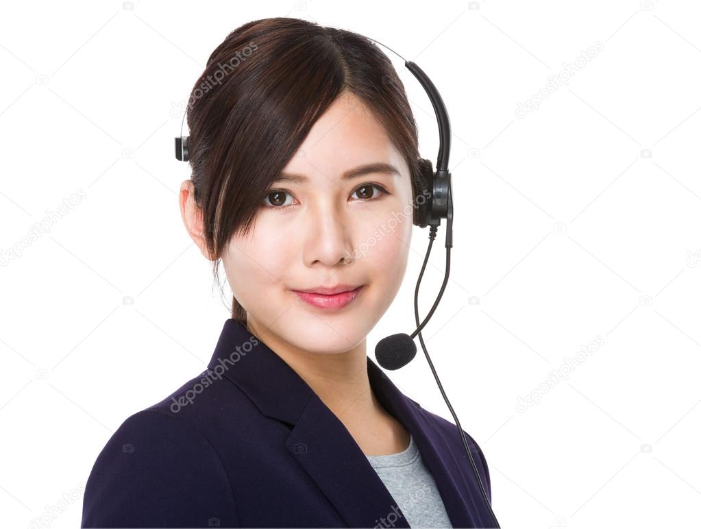 customer services representative with headset
