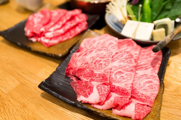 海鮮と牛肉と豚肉のスライス — ストック写真