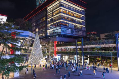 Tayvan 17 Eylül 2025: Taipei şehri Xinyi 'de Noel süslemeleri gecesi