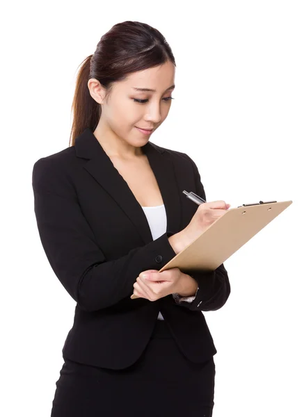 Young asian businesswoman in business suit — Stock Photo, Image