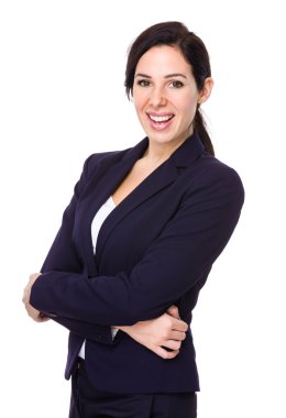 İş takım elbiseli genç beyaz işkadını