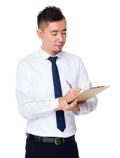 Genç Asyalı iş adamı beyaz gömlek — Stok fotoğraf