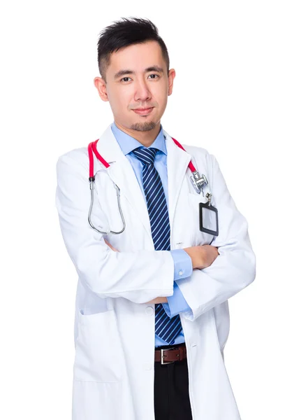 Asiatico maschio medico in bianco cappotto — Foto Stock