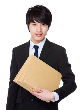 İş takım elbiseli genç Asyalı işadamı