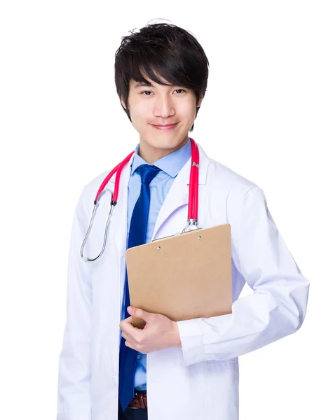 Asian male doctor in white coat — Stock Photo, Image