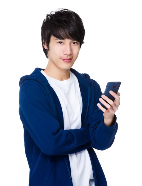 아시아 젊은 남자 블루 스웨터 — 스톡 사진