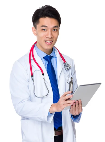 Asian male doctor in white coat — Stock Photo, Image