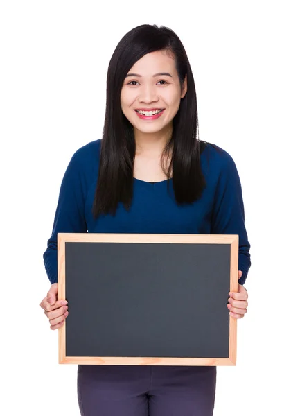 Asian young woman in blue sweater — Stock Photo, Image